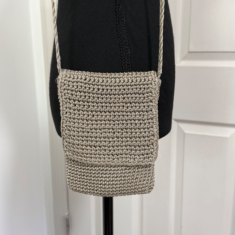Crochet Crossbody Bag Braided Zipper Flap Festival Boho‎ Earthy Neutral